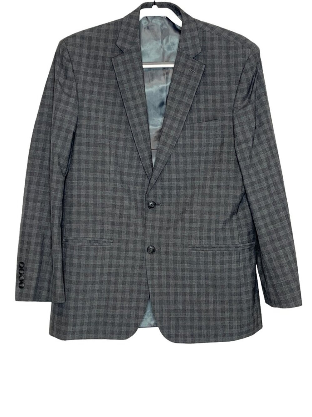 Haggar Mens 40R Gray Plaid Blazer Sport Coat Classic Fit Jacket